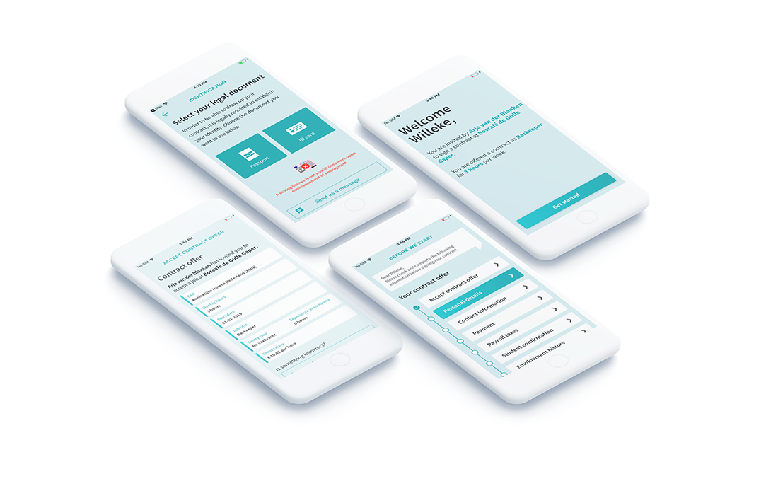 Kolibrie payroll app en web mockups