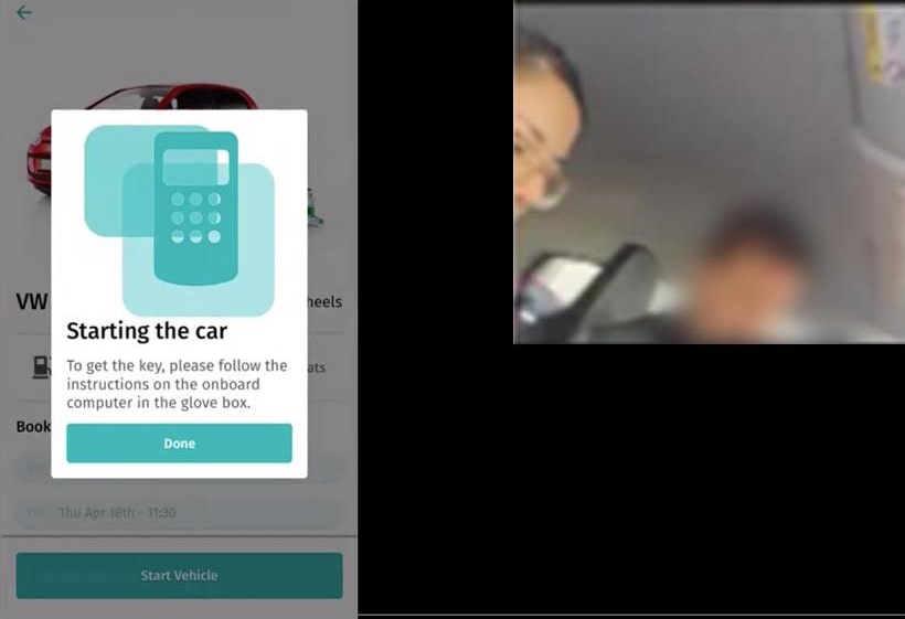 Ridecloud mobility app gebruikerstest in auto